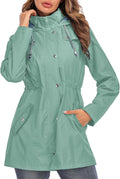 Kikibell Rain Jacket Women Striped Lined Hooded (Style HWJH)