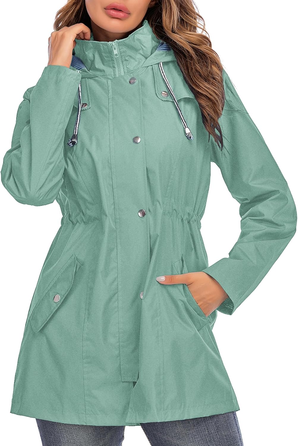 Kikibell Lightweight Waterproof Rain Jacket for Women Outdoor