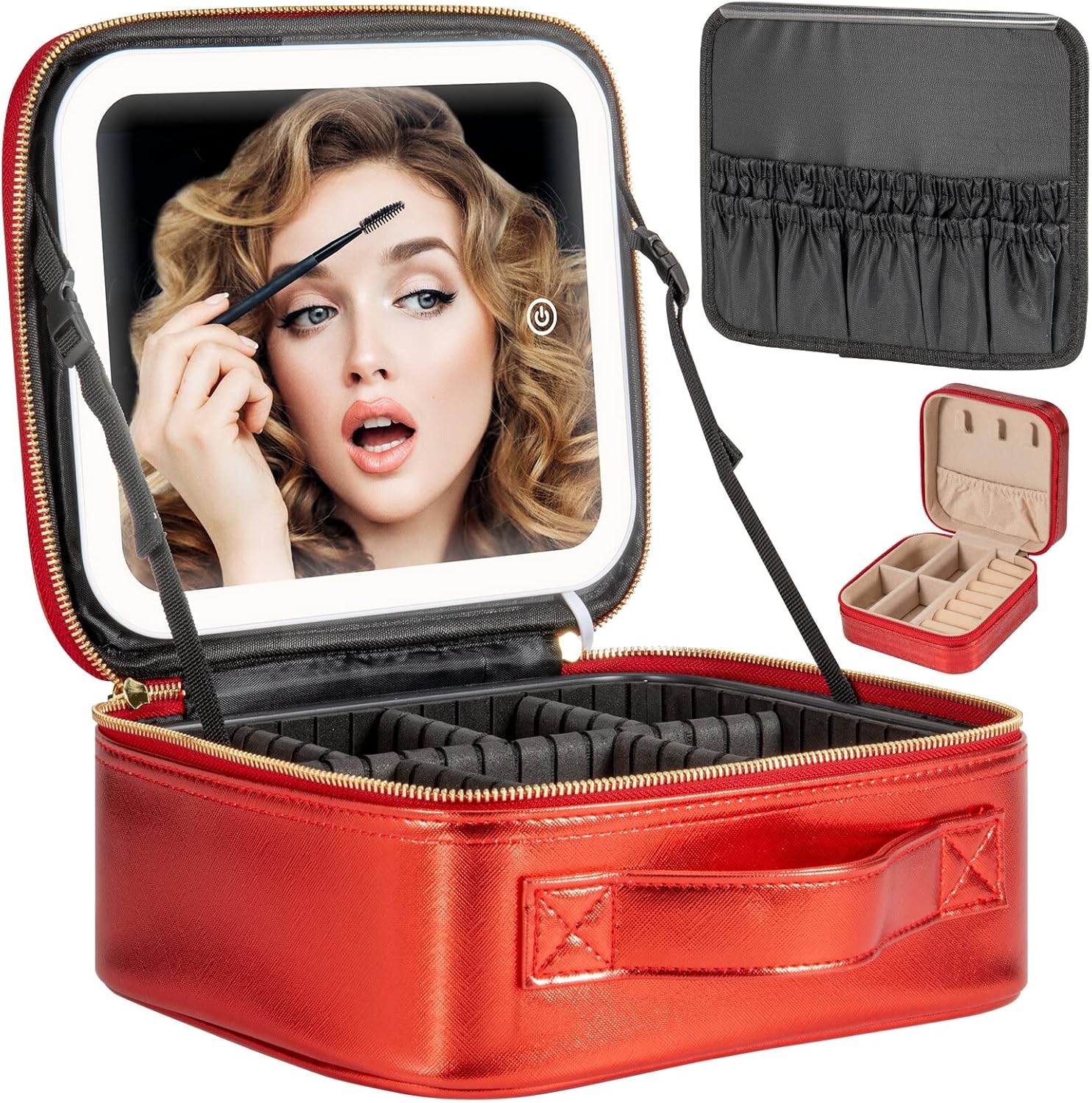 Makeup Travel Train Case with LED Light for Women's Essentials