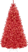 Best Choice Products 4.5ft Pre-Lit Red Christmas Tree - Full