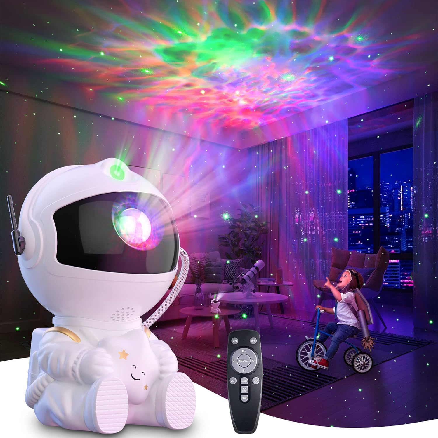 360 Rotation Galaxy Star Projector with Remote Control