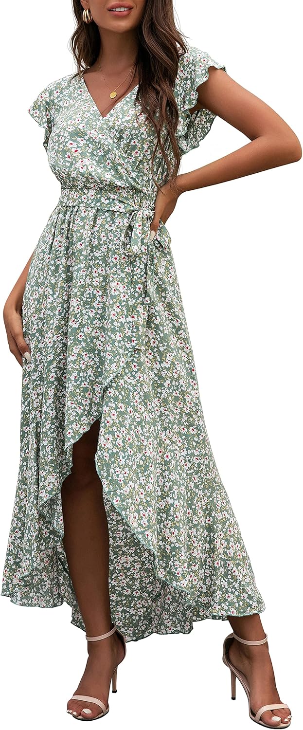 GRECERELLE Women's Boho Floral Print V-Neck Maxi Dress Review