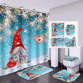 Merry Christmas Shower Curtain Set 72 x 72 in - Holiday Bathroom Decor