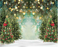 Fabric Christmas Wonderland PineTree Backdrop 10x8ft - Vivid Holiday