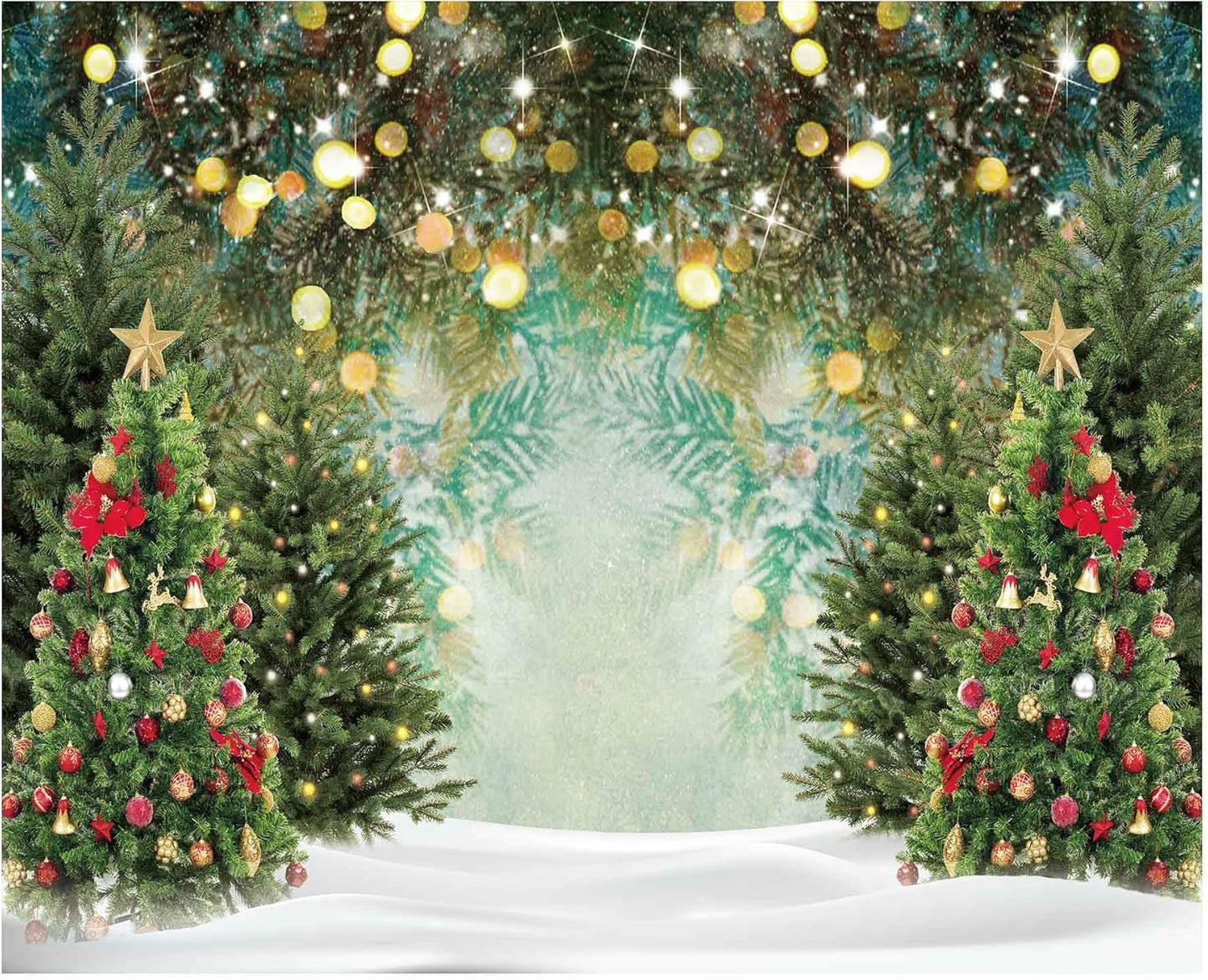 Allenjoy 10x8ft Fabric Christmas Wonderland Backdrop for Photos