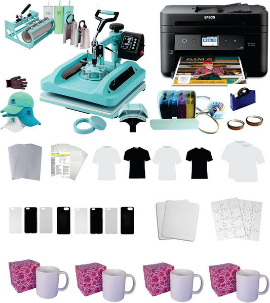 Professional Sublimation Kit w/ Heat Press & Tumbler - DAVACE