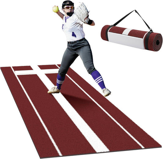10 x 3 FT Softball Pitching Mat with Non-Slip Backing for Training