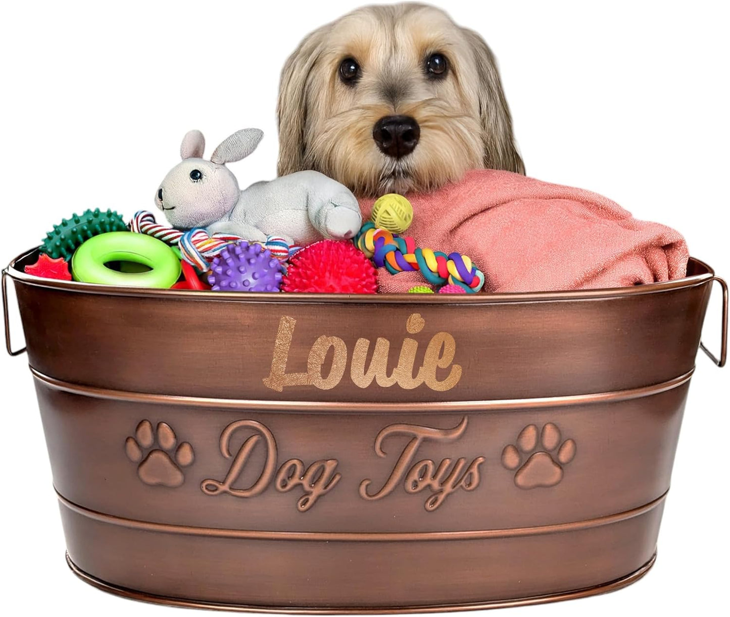 Personalized Metal Dog Toy Bin for Stylish Pet Storage Needs