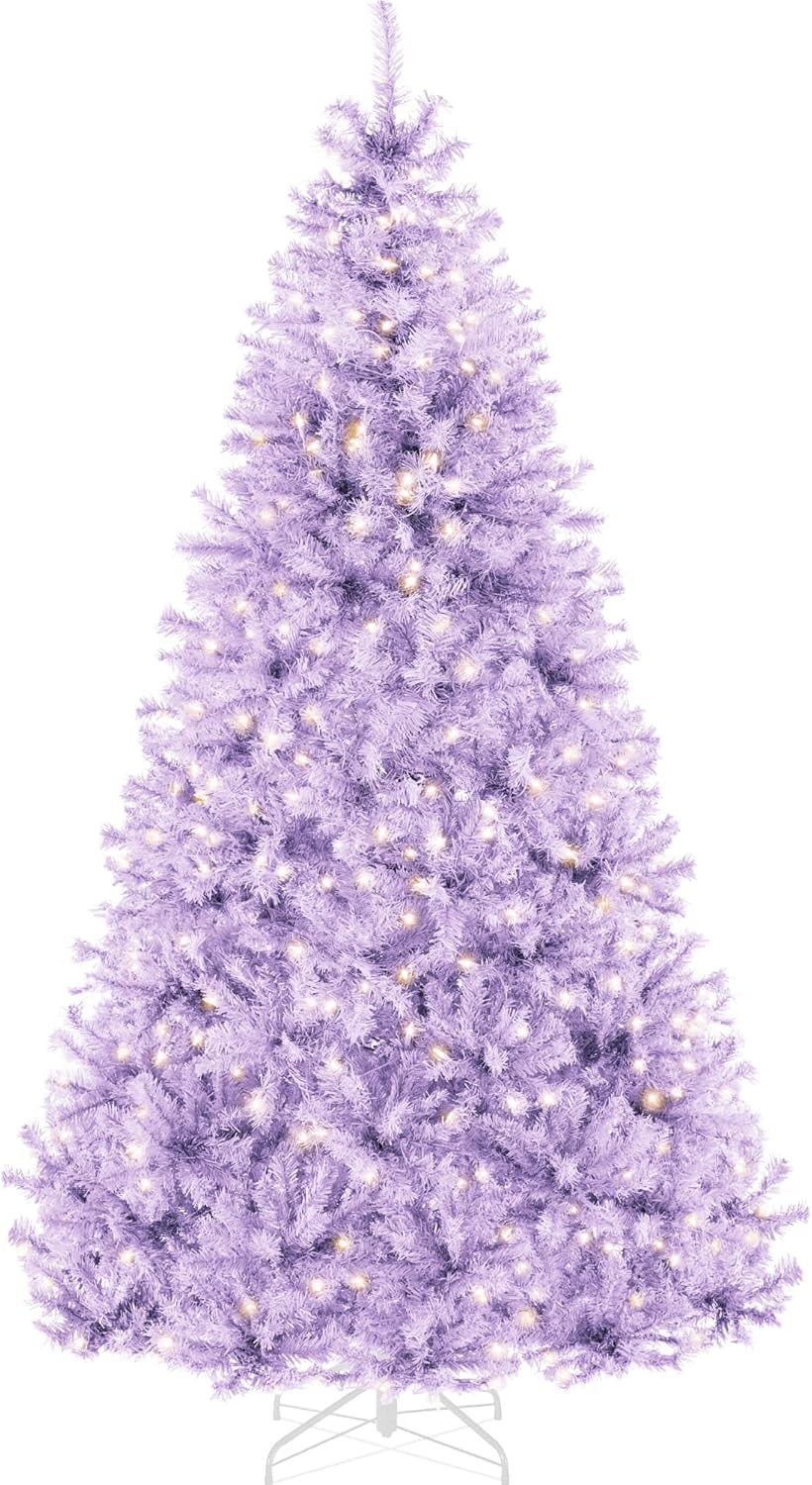 9ft Pre-Lit Lavender Christmas Tree for Stunning Holiday Decor