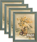 11x14 Picture Frame Set of 4 - Vintage Blue Rustic Wall Frames