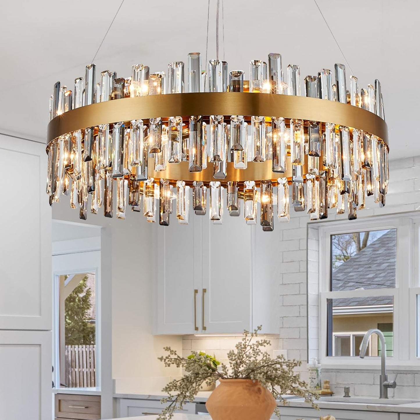 Siljoy Modern Crystal Chandelier 16 Lights Luxury Gold Design