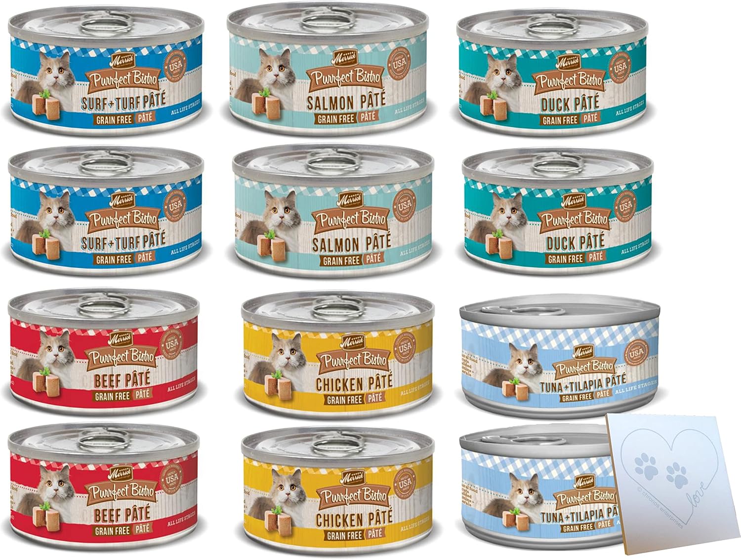 Merrick Purrfect Bistro Grain Free Canned Cat Food Variety Pack