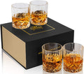KANARS Luxury Whiskey Glasses Set - 10 oz Rocks Barware - Stylish Men's Gift