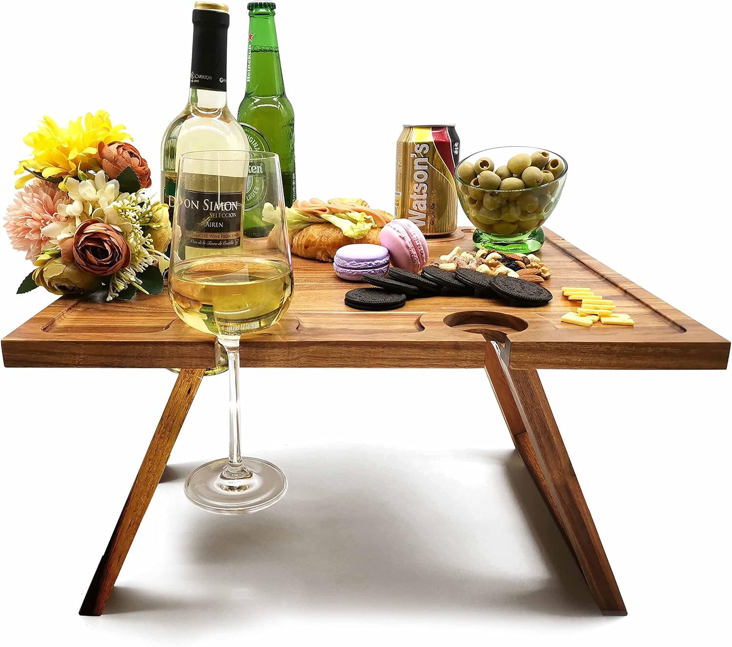 Portable Wine Picnic Table for Romantic Camping and Gatherings