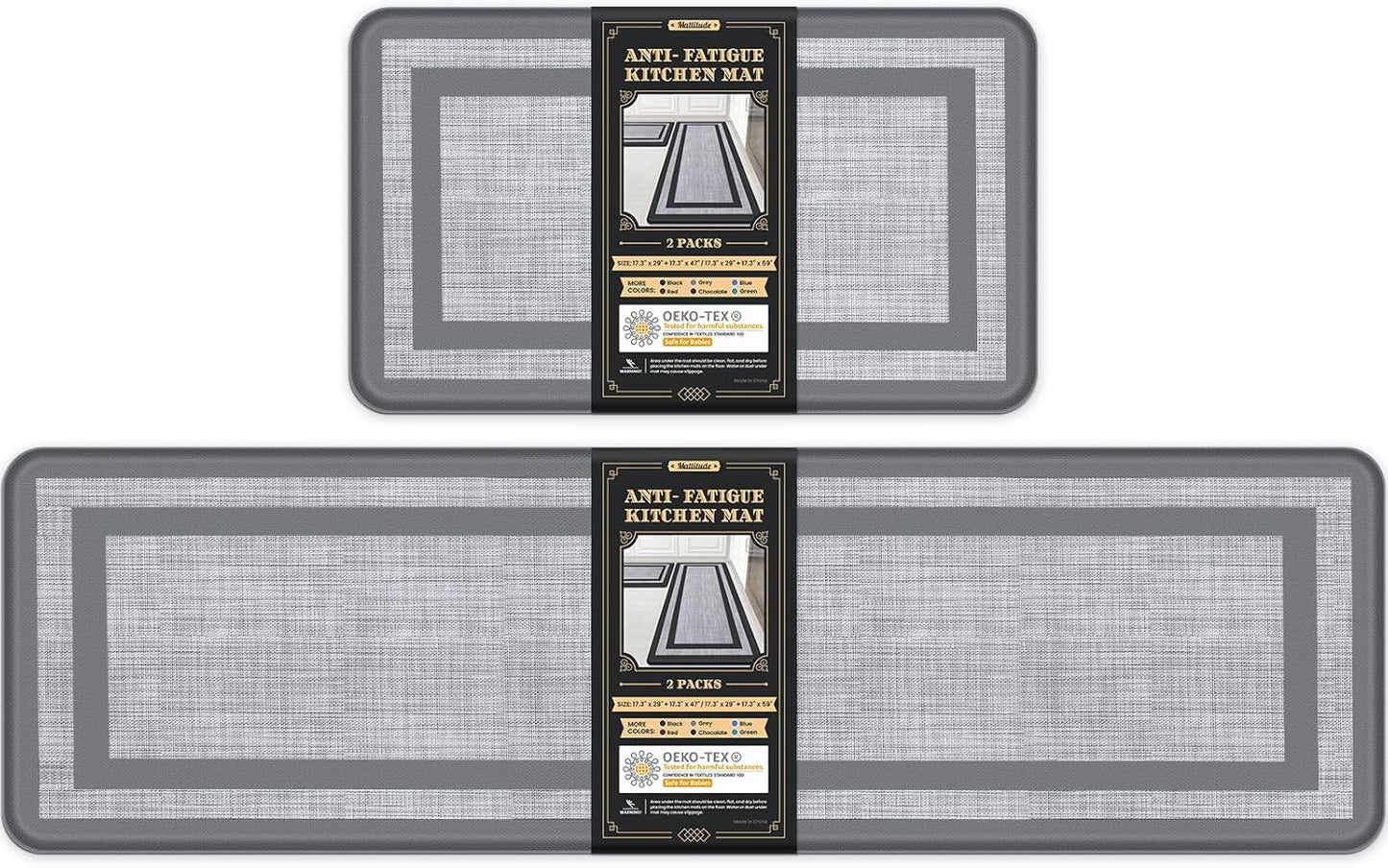 Mattitude Kitchen Mats Set of 2 Cushioned Anti-Fatigue Rugs