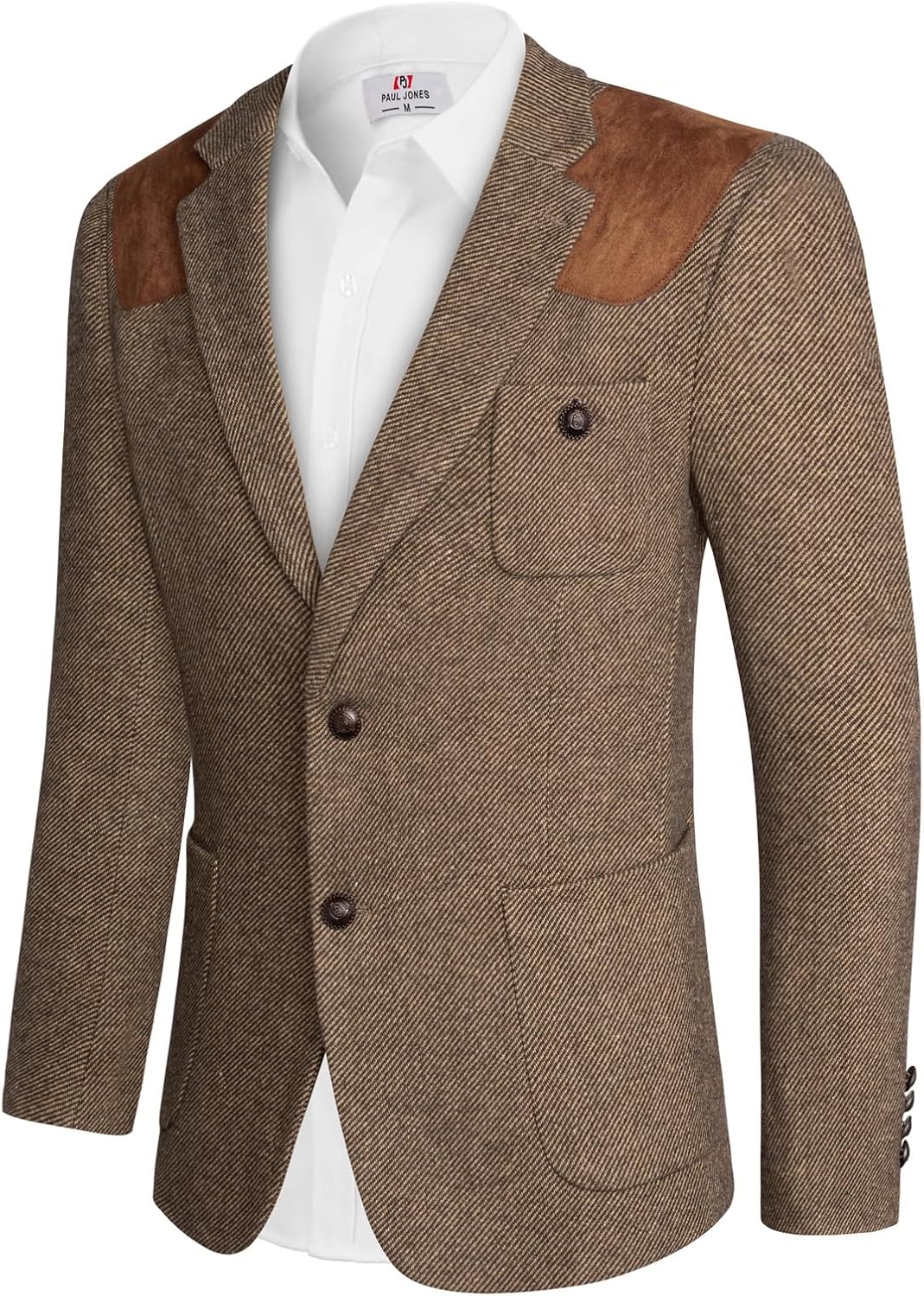 PJ PAUL JONES Men's Herringbone Tweed Blazer for Every Occasion