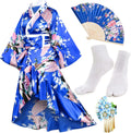 Women's Kimono Robe Geisha Yukata Sweet Tuxedo Ruffle Dress