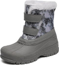 kids waterproof winter snow boots with faux fur lining - warm traction