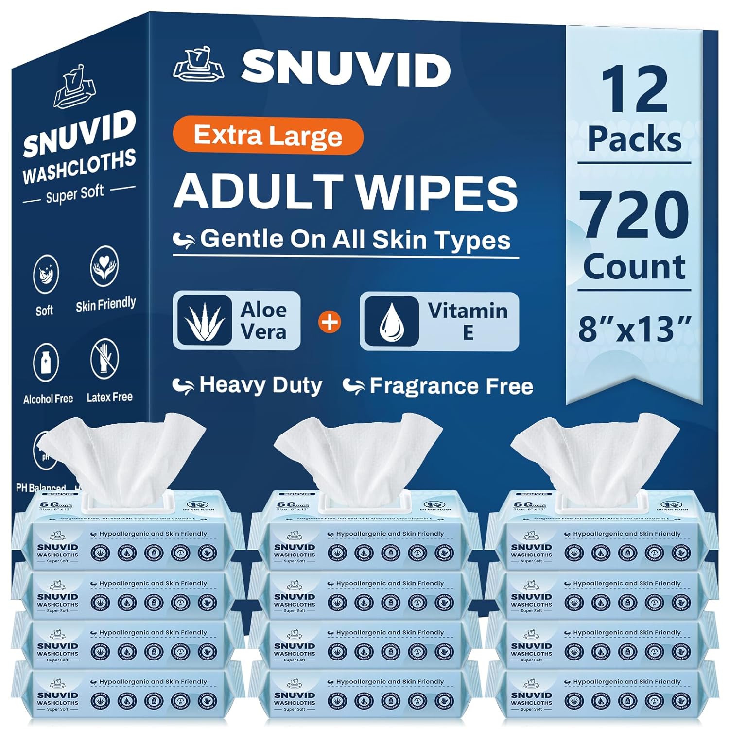 Adult Wipes for Elderly - Extra Large Soft Wet Cleansing Wipes