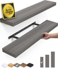 Floating Shelves 24in Wall Mounted Wood Shelves - Modern Rustic Set
