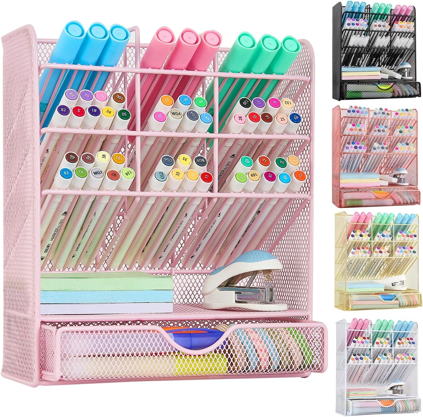 Spacrea Desk Organizer - 10 Compartments & Drawer
