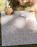 Outdoor Solid Area Rug 8 ft x 11 ft 4 in Light Gray/Ivory - Durable