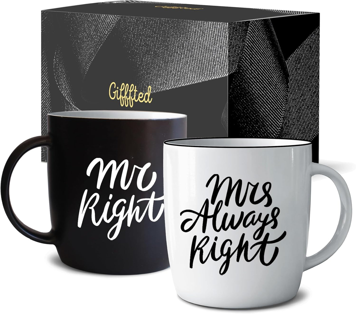 Mr Right Mrs Always Right Couple Coffee Mugs Set