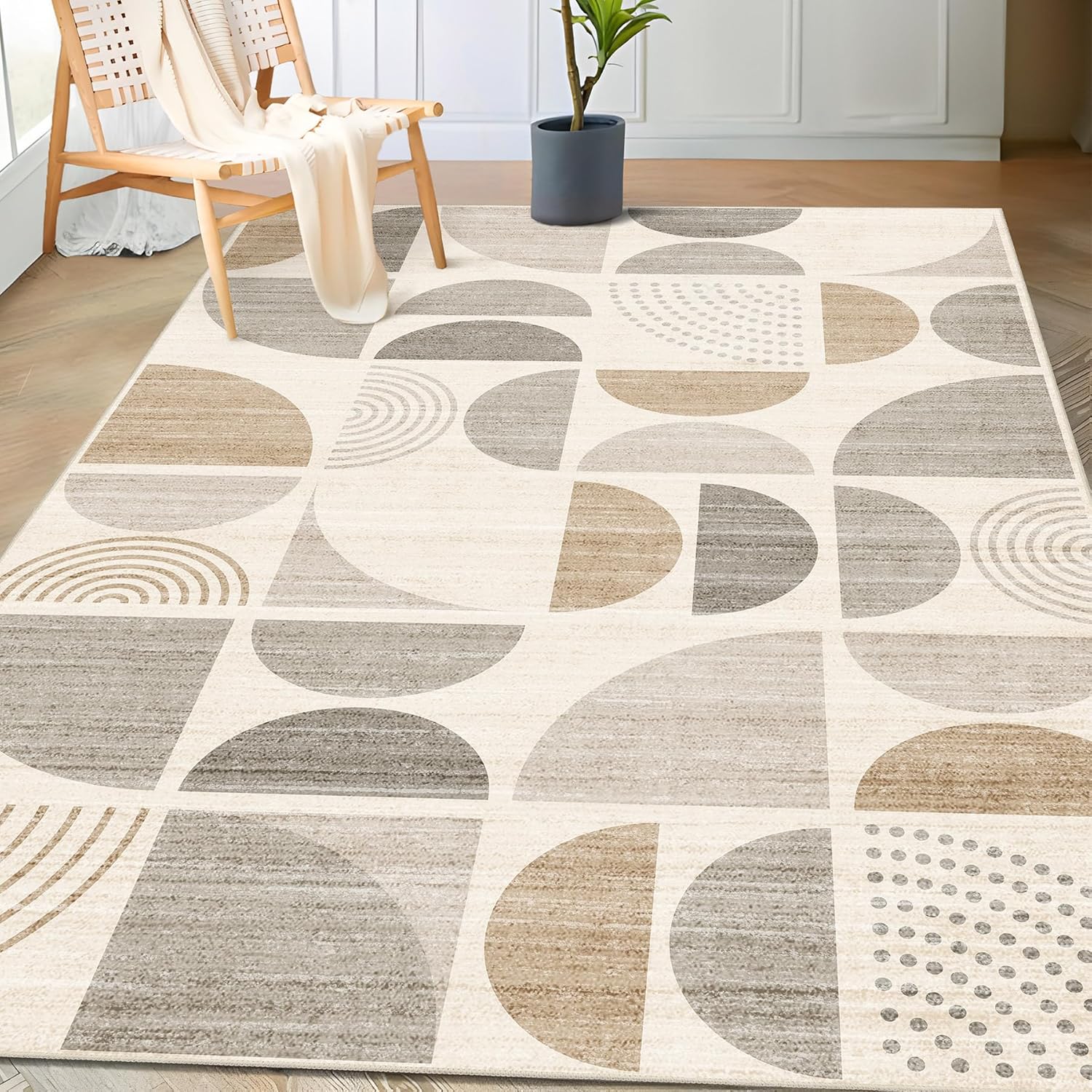 MUJOO Boho Rug Washable 3x5 Area Rug for Bedroom Living Room