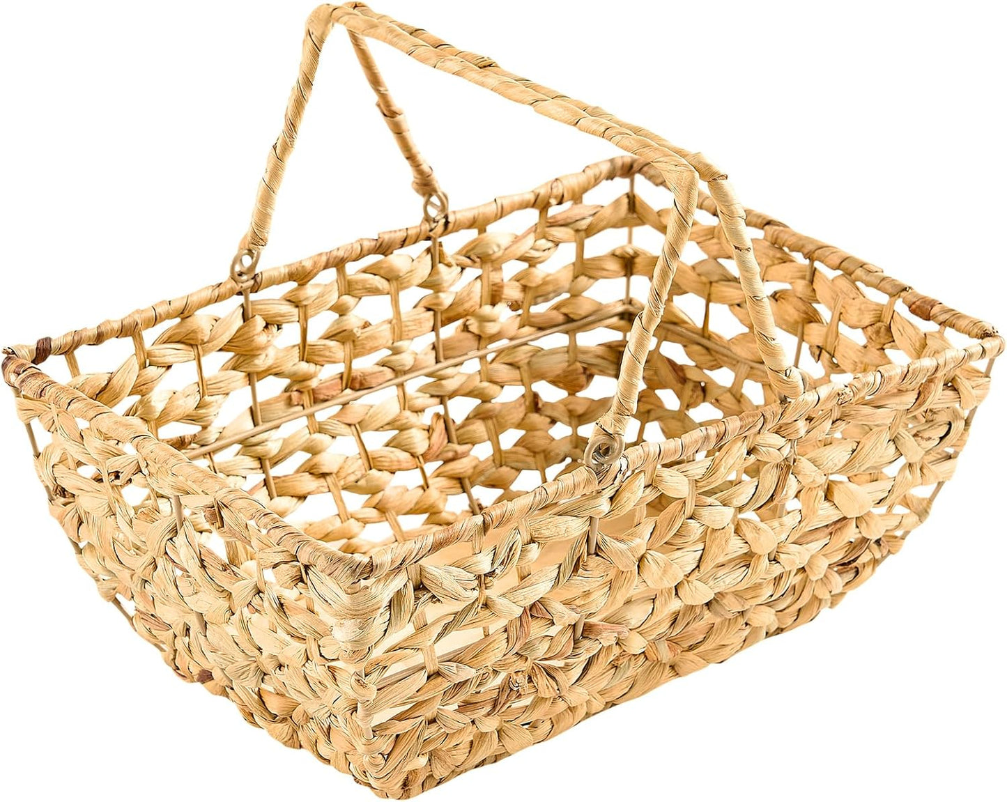 Wicker Picnic Basket with Handles for Camping & Storage Needs