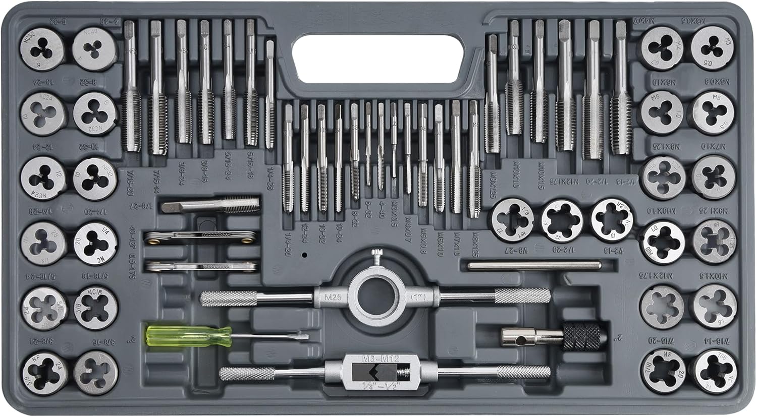 60pcs SAE & Metric Tap and Die Set for Precision Threading