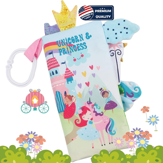 Soft Touch Unicorn Baby Books - Sensory Stroller Toys