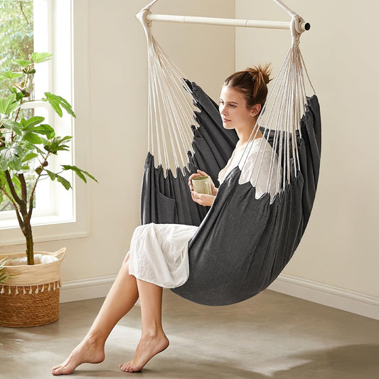 SONGMICS Hammock Chair - 500 lb Capacity & 2 Cushions