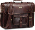 Full Grain Leather Messenger Bag for Men - Durable Laptop Satchel