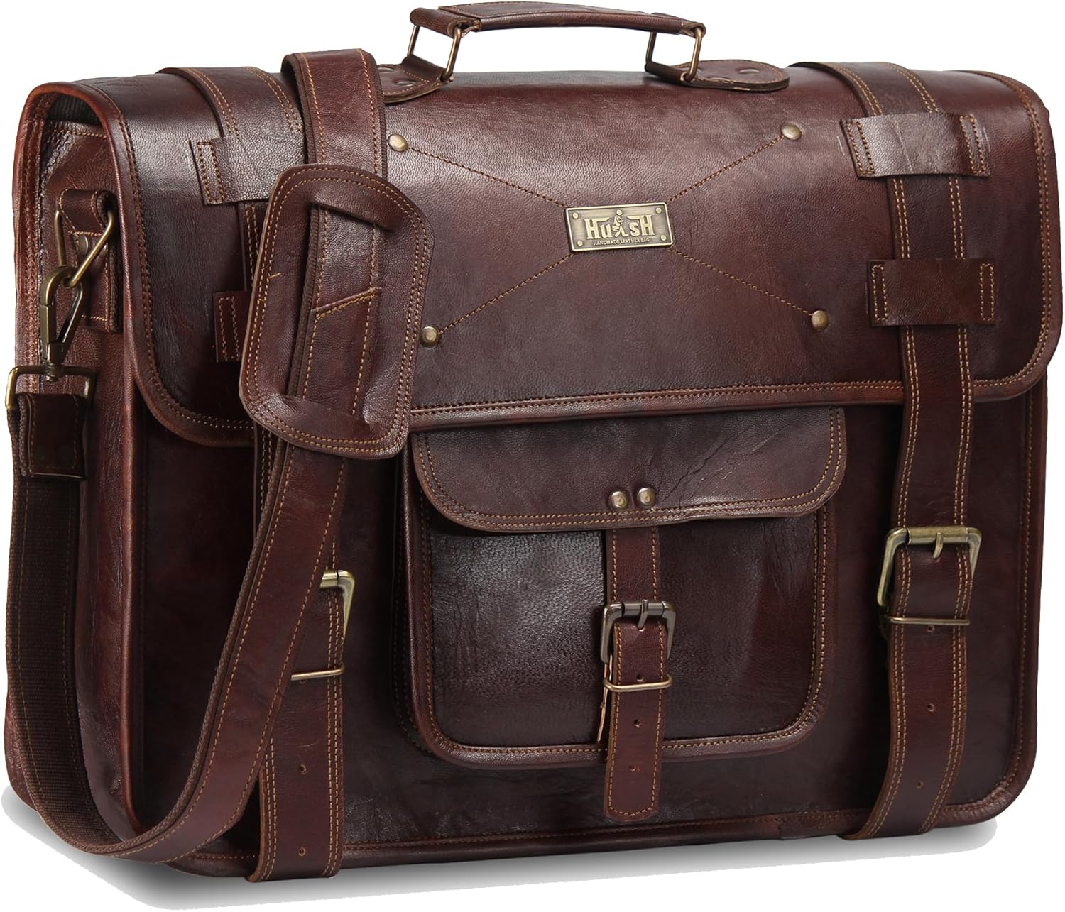 Full Grain Leather Messenger Bag for Men - Stylish & Durable