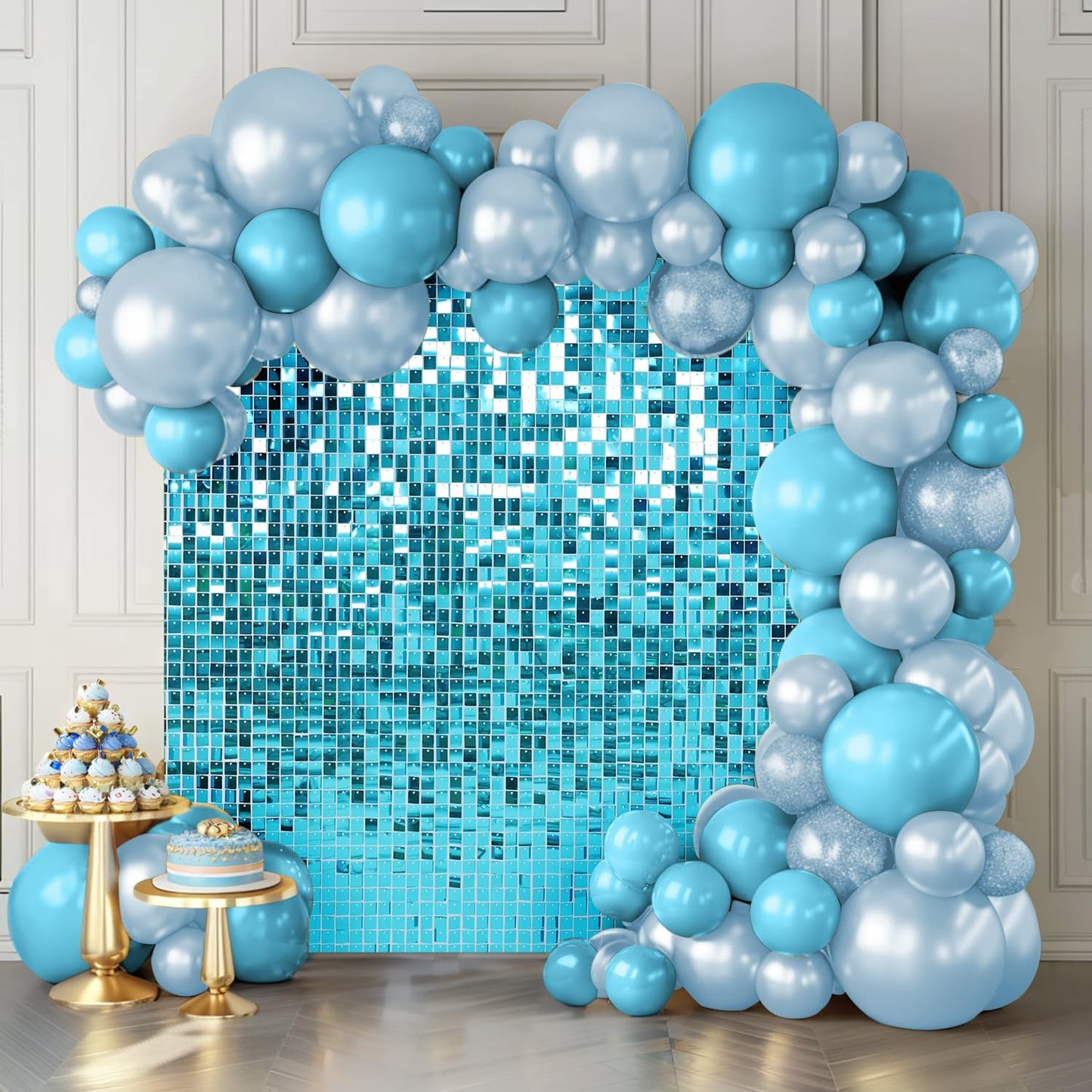 Shimmer Wall Backdrop Lake Blue Panels for Stunning Events