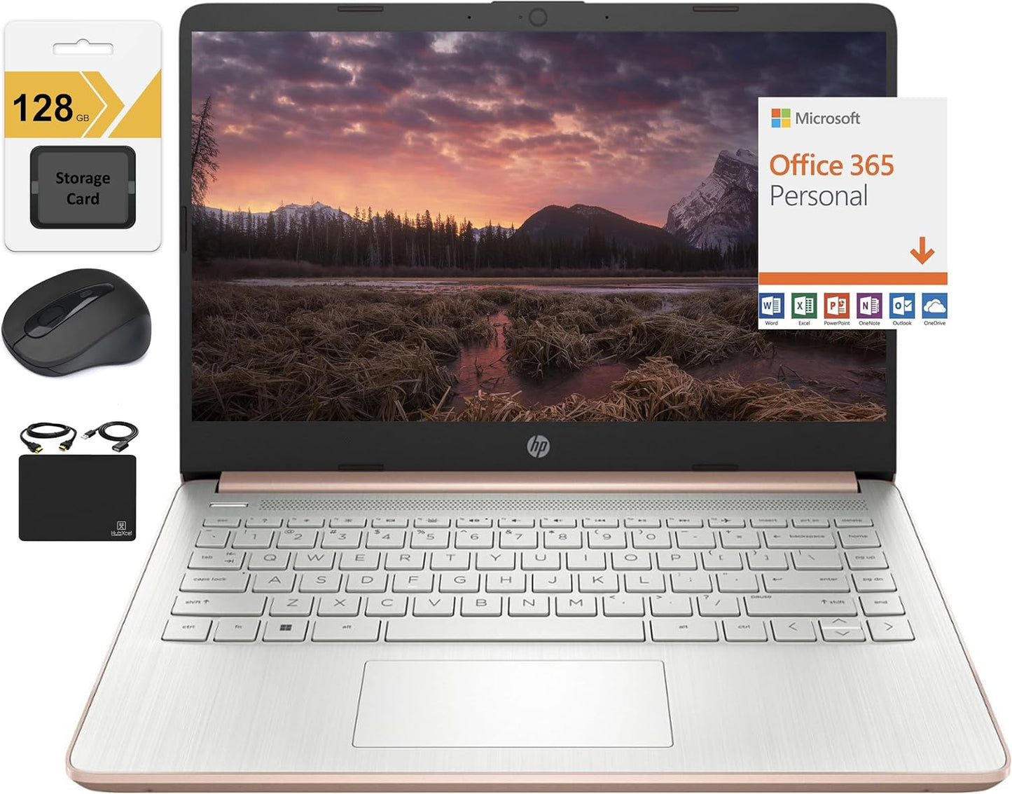 HP New 14 HD Ultra Light Thin Laptop with Quad-Core Performance