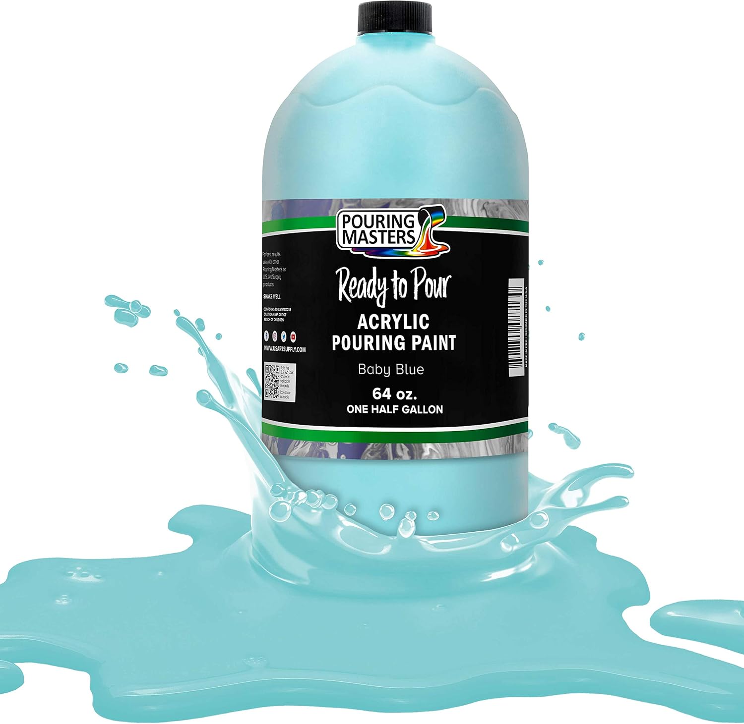 Pouring Masters Baby Blue Acrylic Paint for Fluid Art Projects