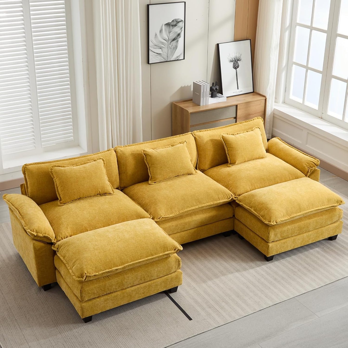 120in Modular Sectional Sofa - Comfy Cloud Couch for Living Room