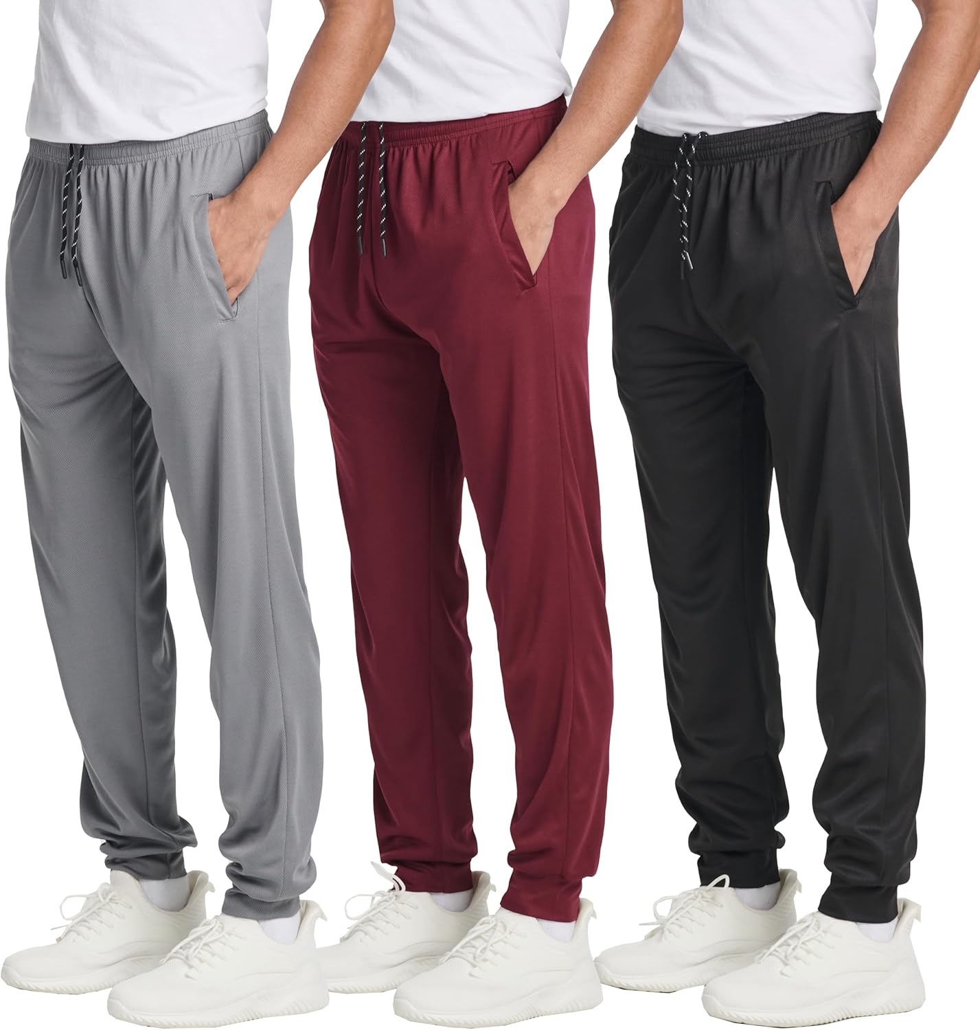 Real Essentials Men's Tech Mesh Jogger Sweatpants for Active Wear