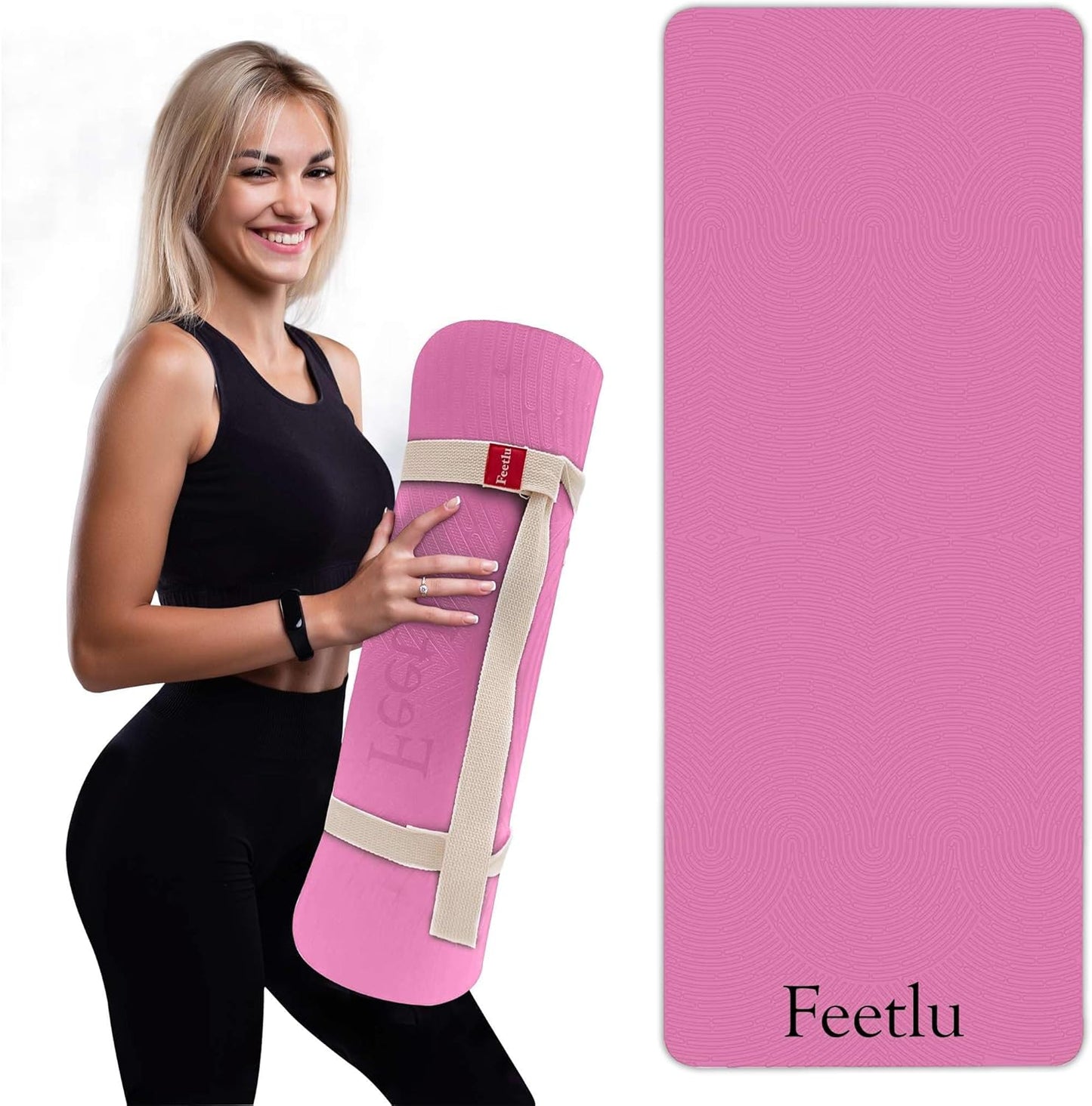 Extra Thick 12mm Exercise Mat for Yoga, Pilates & Workouts