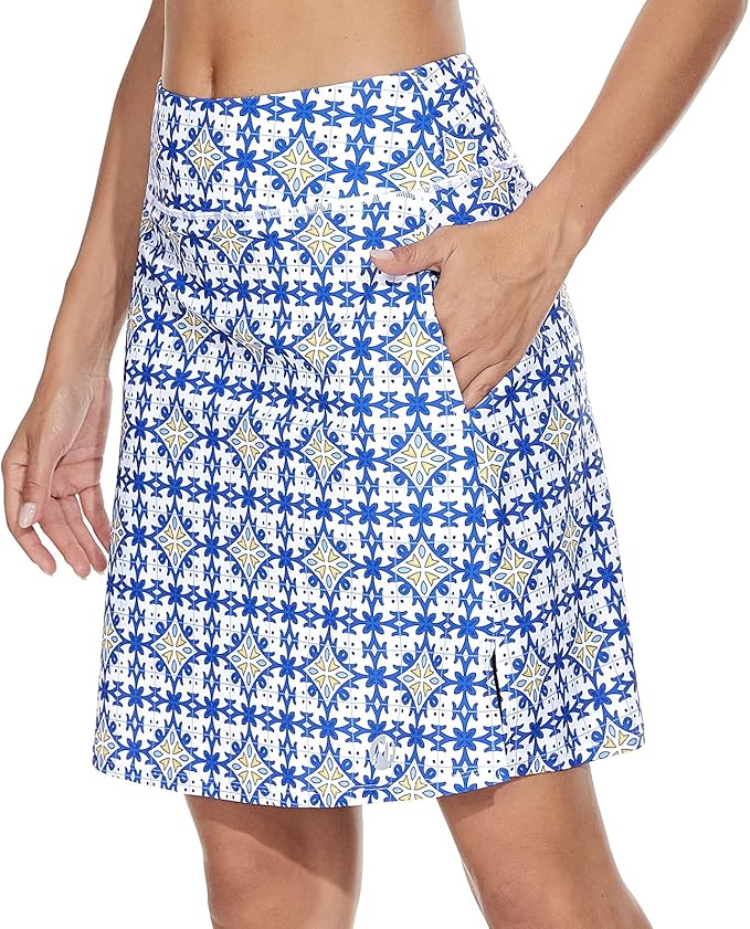 M MOTEEPI Modest Knee Length Skorts for Women Tennis Golf