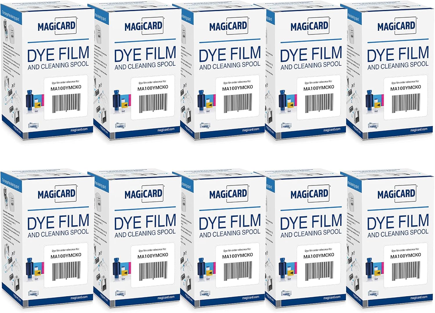 Bodno 10 x Magicard MA100YMCKO Color Ribbon for Quality Prints