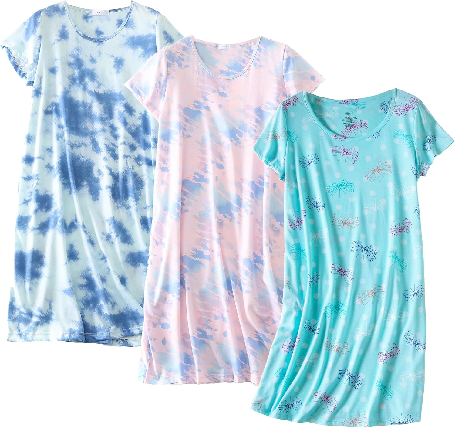 Comfortable Women's Cotton Nightgown 3 Pack for Relaxing Sleep