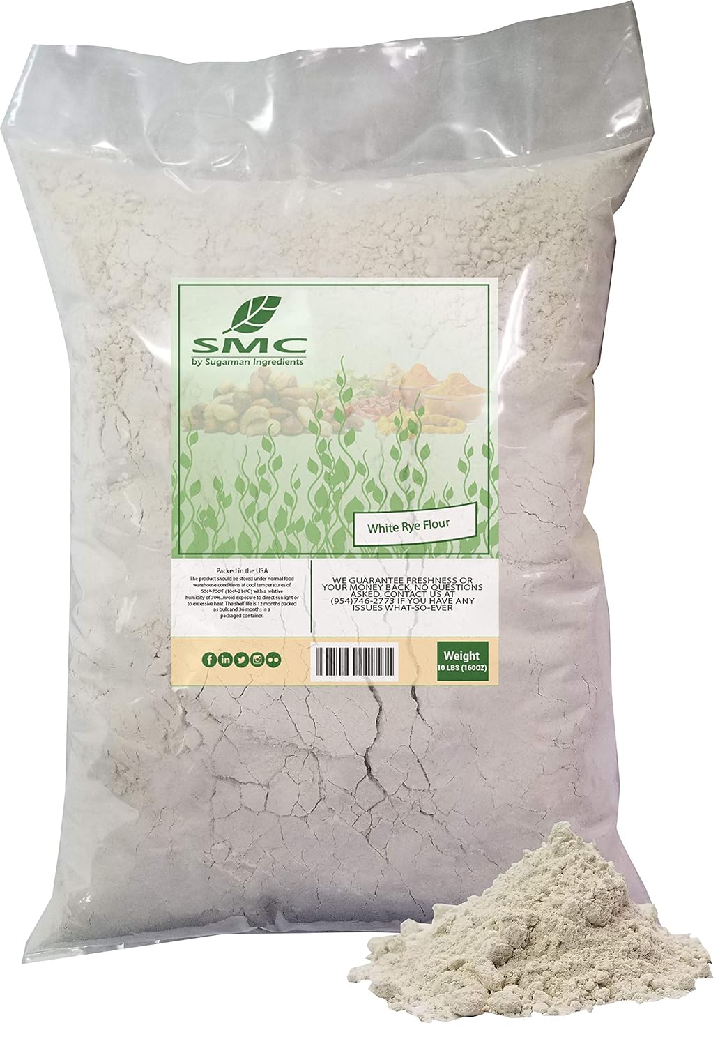 NatureJam White Rye Flour for Baking Delicious Breads and More