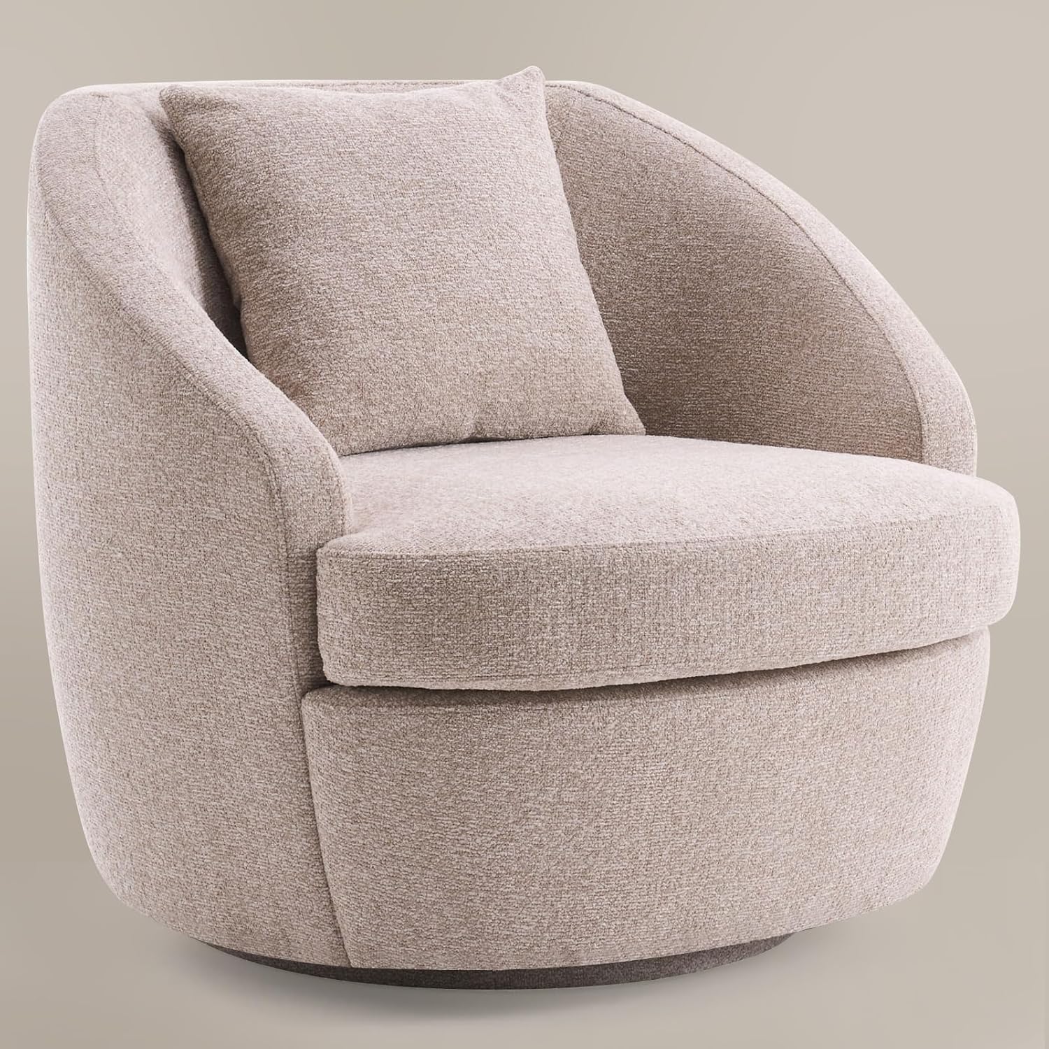 360 Swivel Barrel Chair with Free Pillow for Cozy Corners