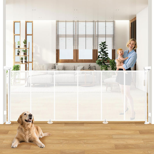 120 Inch Extra Wide Retractable Baby Gate for Pets and Kids
