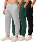 Men's Jogger Sweatpants 3 Pack - True Fit Cotton Fleece Pants tight