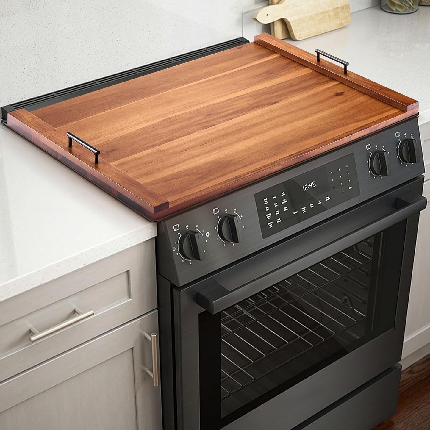 Acacia Wood Stove Top Covers for Electric and Gas Stovetops