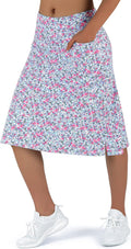 Women's Midi Length Skort with Built-in Liner - 24in Knee Coverage