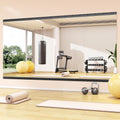 Home Gym Mirror 48x24 in Frameless Tempered Glass - Clear Full Length